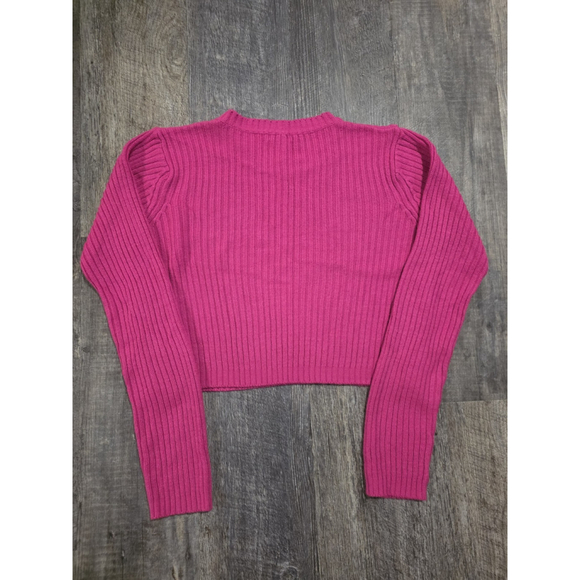 UK2LA Hot Pink Long Sleeve Crop Top Sweater Women's Size XL - Picture 6 of 7